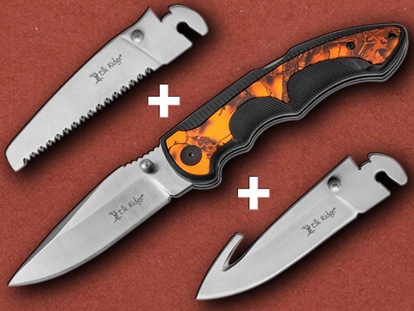 [Elk Ridge] Three Blade Change Orange Camo